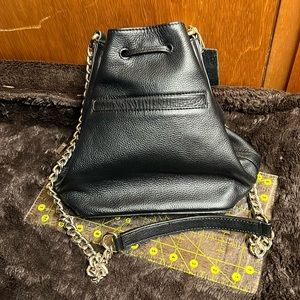 Danier black leather bucket bag